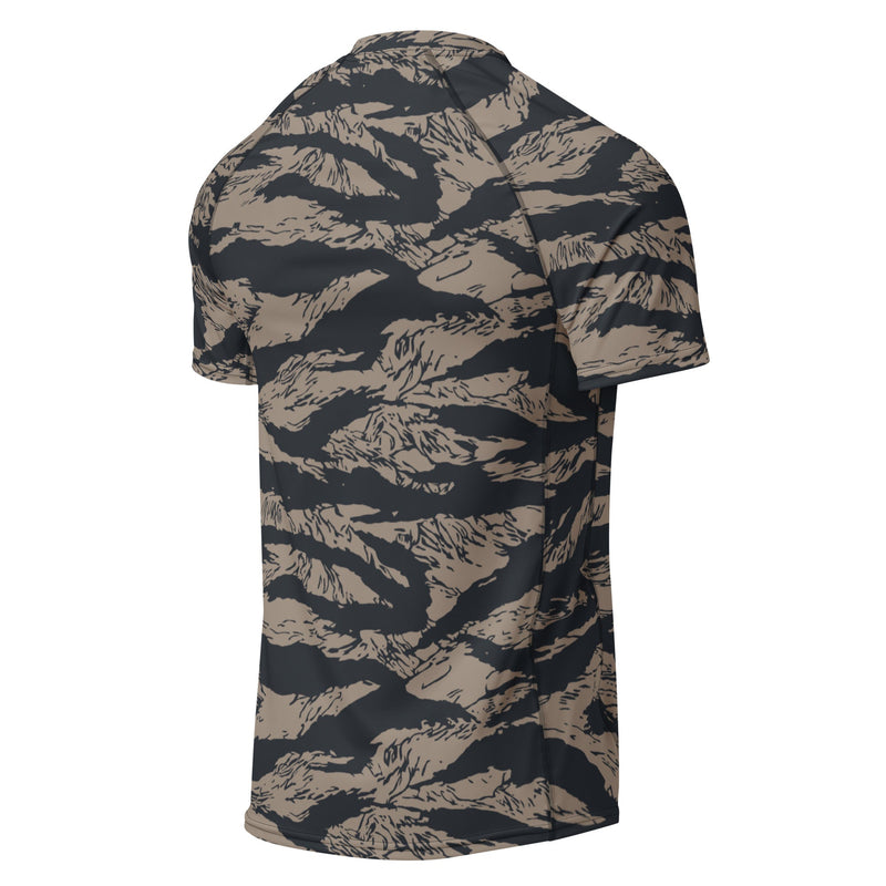 Tiger Stripe Desert Shadow CAMO Mens Short-Sleeve Rash Guard