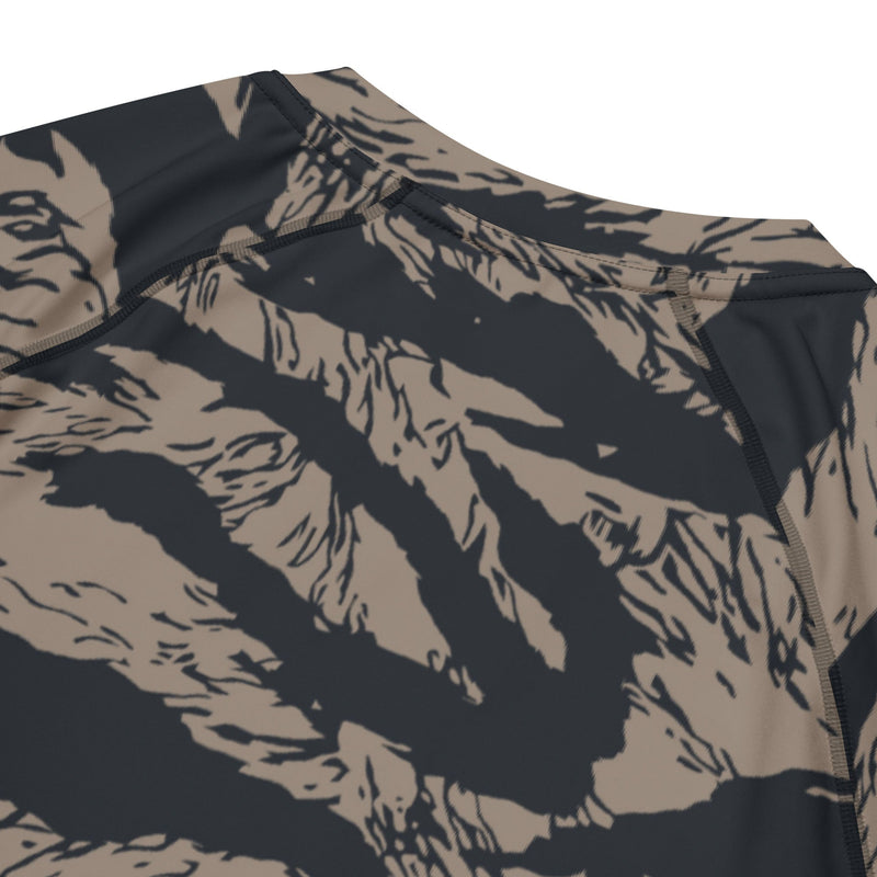 Tiger Stripe Desert Shadow CAMO Mens Short-Sleeve Rash Guard