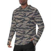 Tiger Stripe Desert Shadow CAMO Mens Sunscreen Sports Hoodie With Thumb Holes