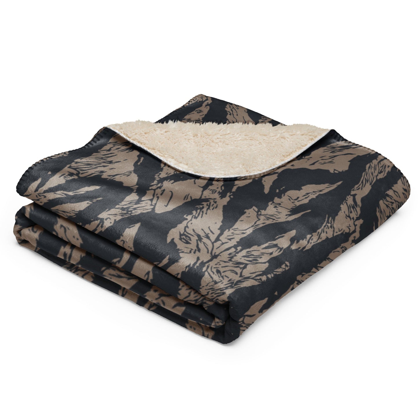 Afghanistan Taliban Special Forces Badri Tiger Stripe CAMO Sherpa blanket - Blankets