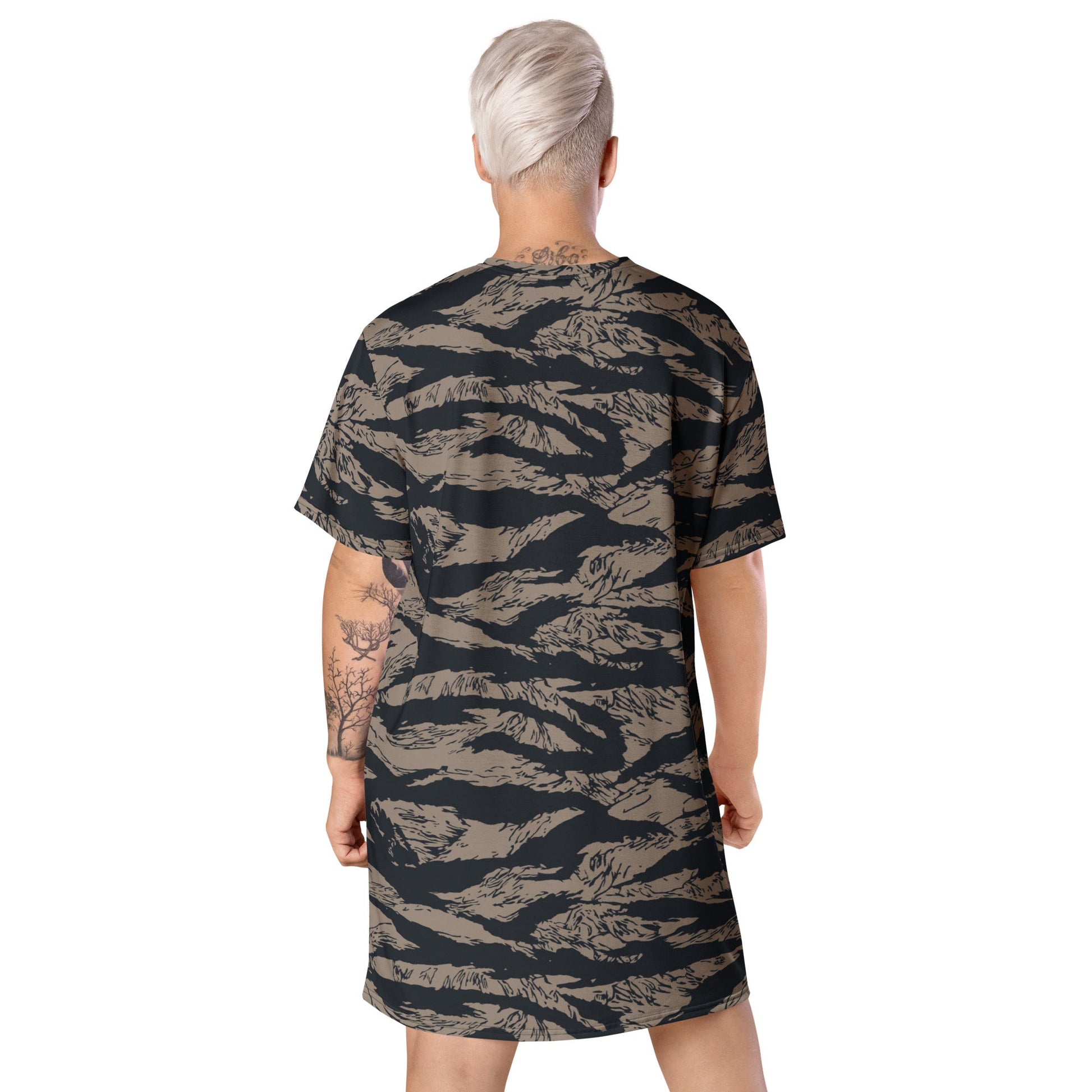 Afghanistan Taliban Special Forces Badri Tiger Stripe CAMO T-shirt dress - Womens T-Shirt Dresses