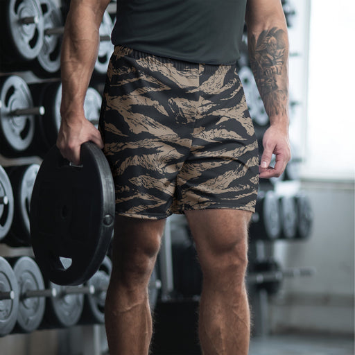 Tiger Stripe Desert Shadow CAMO Unisex Athletic Long Shorts - 2XS