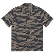 Tiger Stripe Desert Shadow CAMO Unisex Short-Sleeve Button Shirt - 2XS