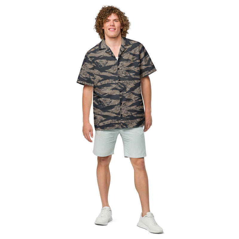 Tiger Stripe Desert Shadow CAMO Unisex Short-Sleeve Button Shirt