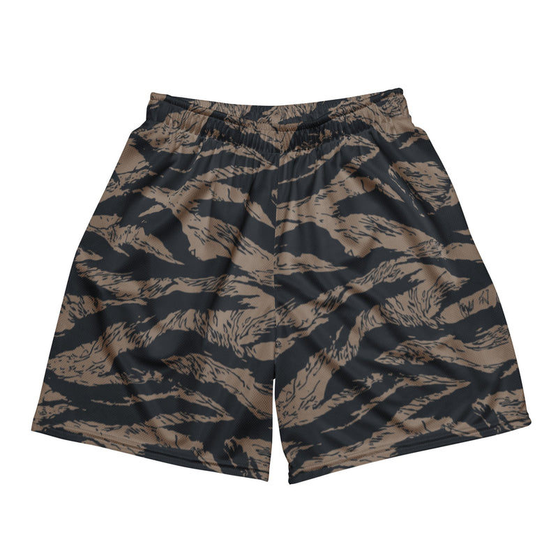 Tiger Stripe Desert Shadow CAMO Unisex Mesh Shorts - 2XS