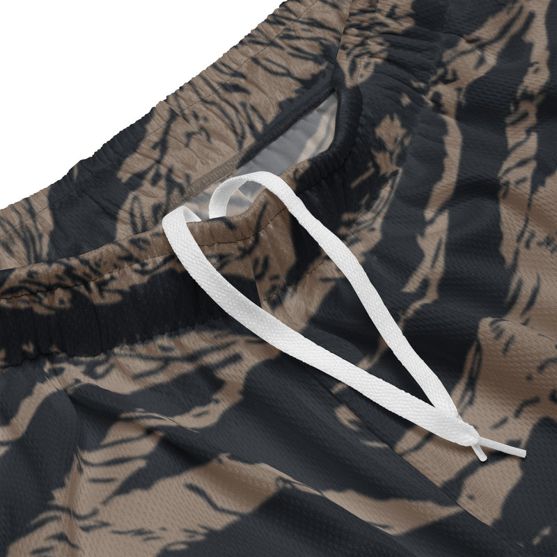 Tiger Stripe Desert Shadow CAMO Unisex Mesh Shorts