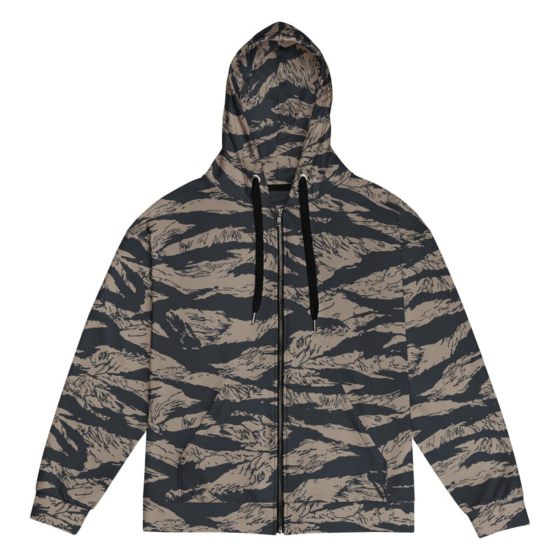 Tiger Stripe Desert Shadow CAMO Unisex Zip Hoodie - 2XS