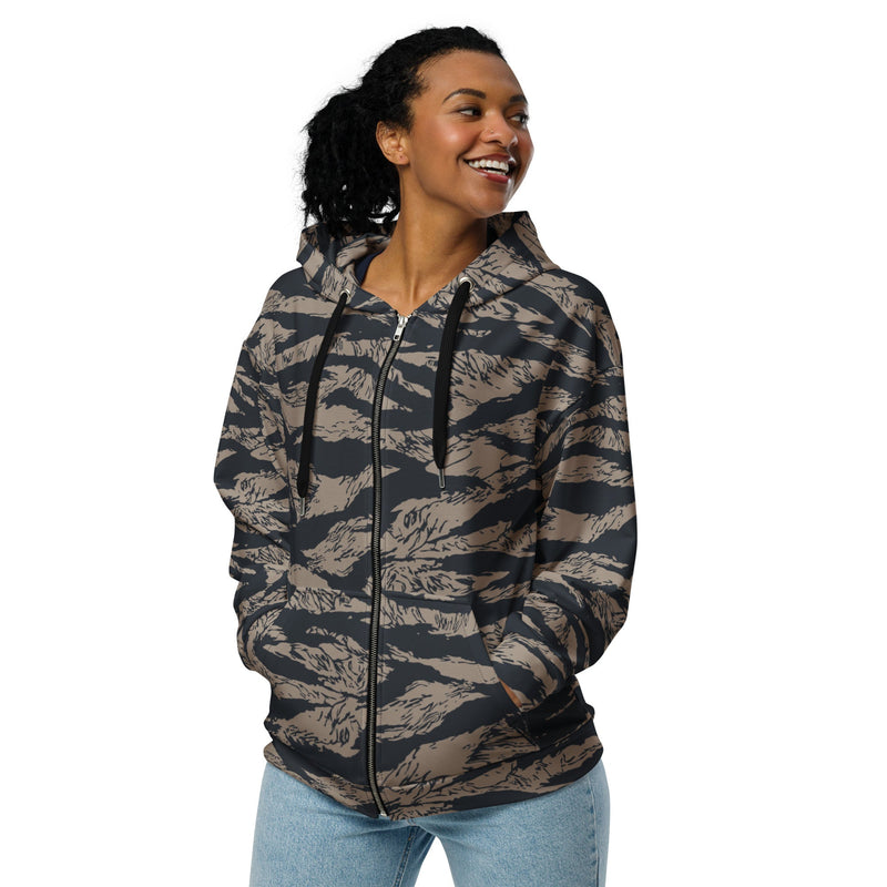 Tiger Stripe Desert Shadow CAMO Unisex Zip Hoodie