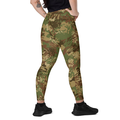 African Anti-poaching Wet Season CAMO Leggings with pockets - 2XS - Womens With Pockets