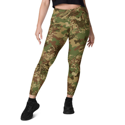 African Anti-poaching Wet Season CAMO Leggings with pockets - Womens With Pockets