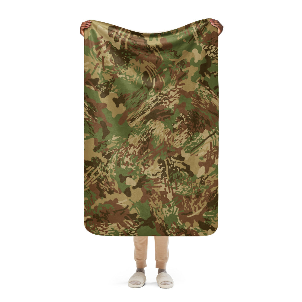 African Anti - poaching Wet Season CAMO Sherpa blanket - 37″×57″