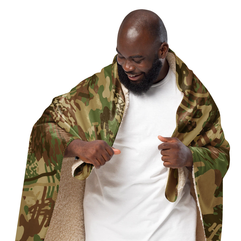 African Anti - poaching Wet Season CAMO Sherpa blanket