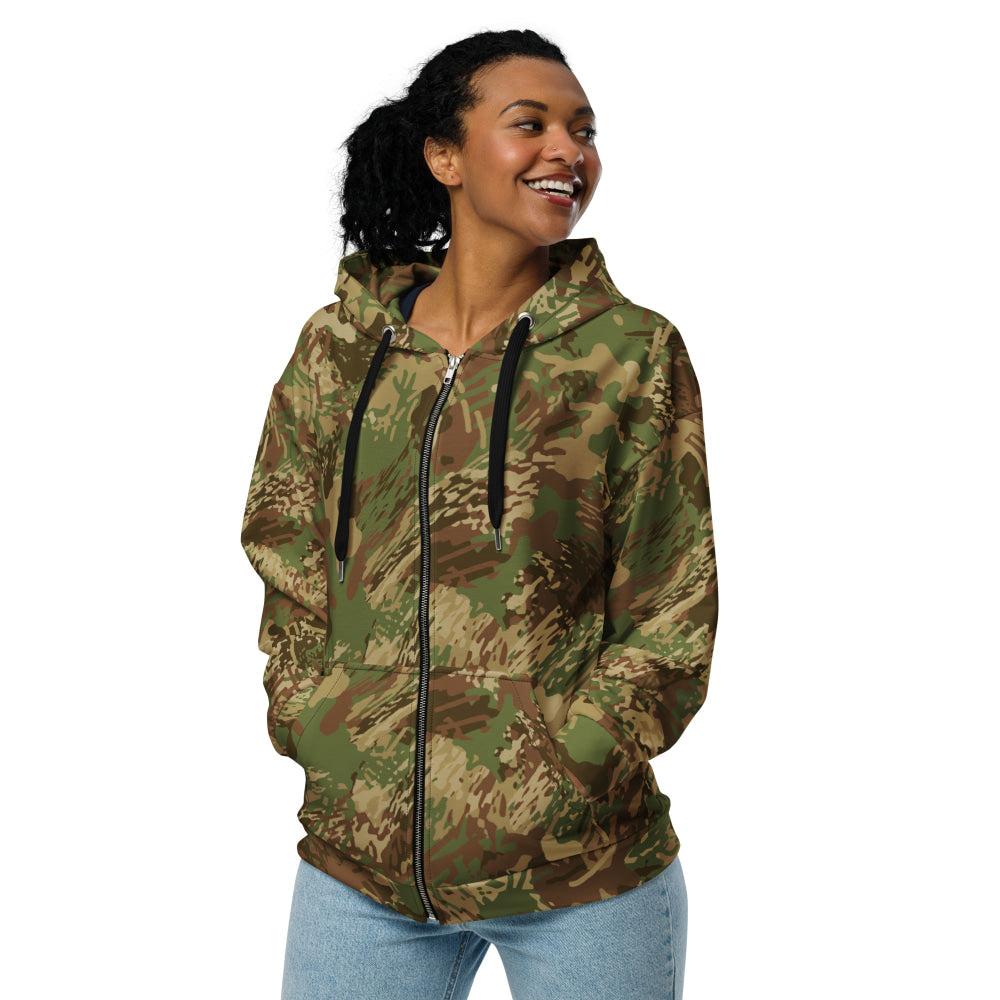 African Anti - poaching Wet Season CAMO Unisex zip hoodie