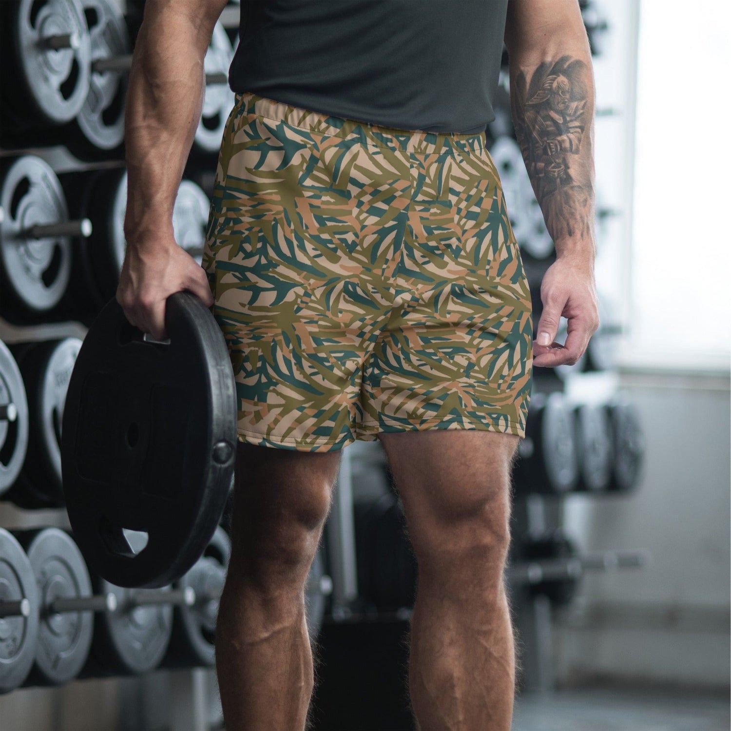 African Grasslands CAMO Unisex Athletic Long Shorts - 2XS