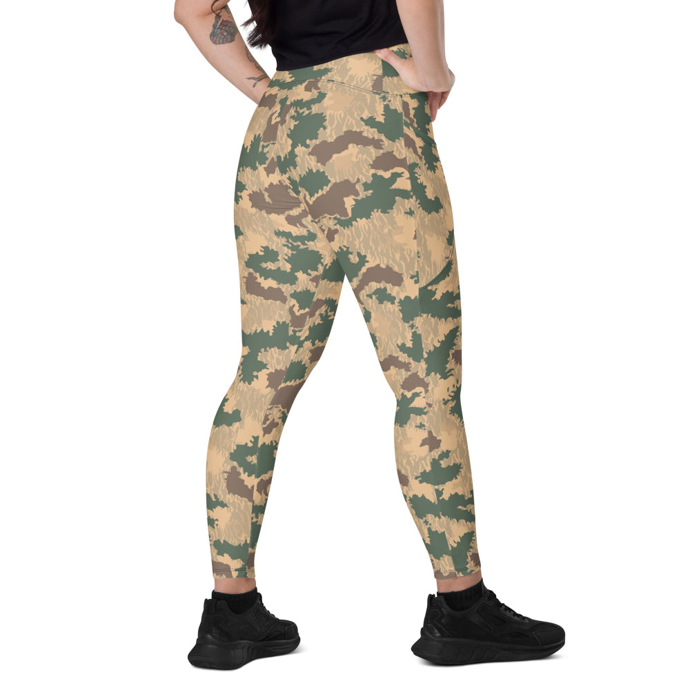 African Pinwheel CAMO Leggings with pockets - 2XS - Womens With Pockets