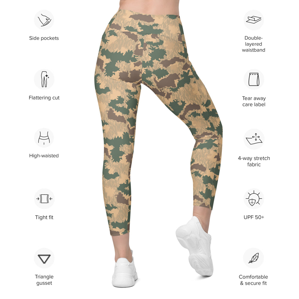 African Pinwheel CAMO Leggings with pockets - Womens With Pockets