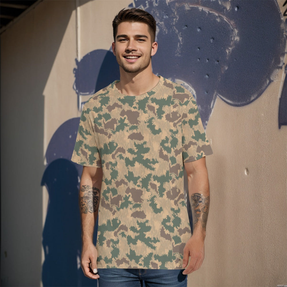 African Pinwheel CAMO Men’s 100% Cotton T-Shirt - XS / White - Mens