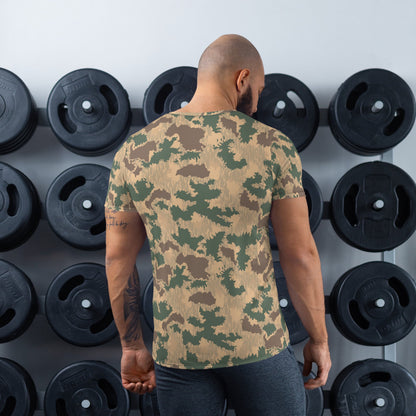 African Pinwheel CAMO Men’s Athletic T-shirt - Mens T-Shirt