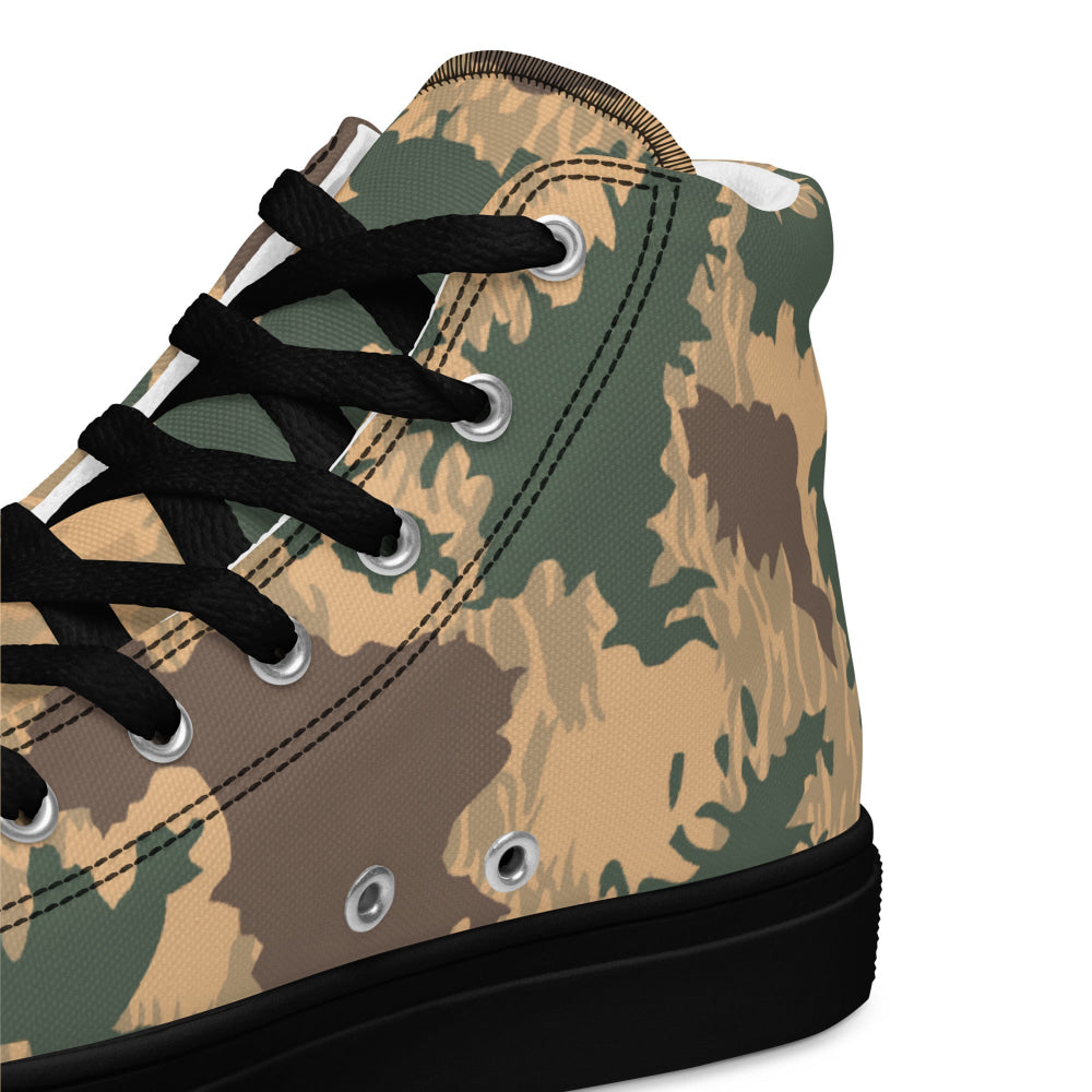 African Pinwheel CAMO Men’s high top canvas shoes - Mens High Top Canvas Shoes