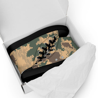 African Pinwheel CAMO Men’s high top canvas shoes - Mens High Top Canvas Shoes