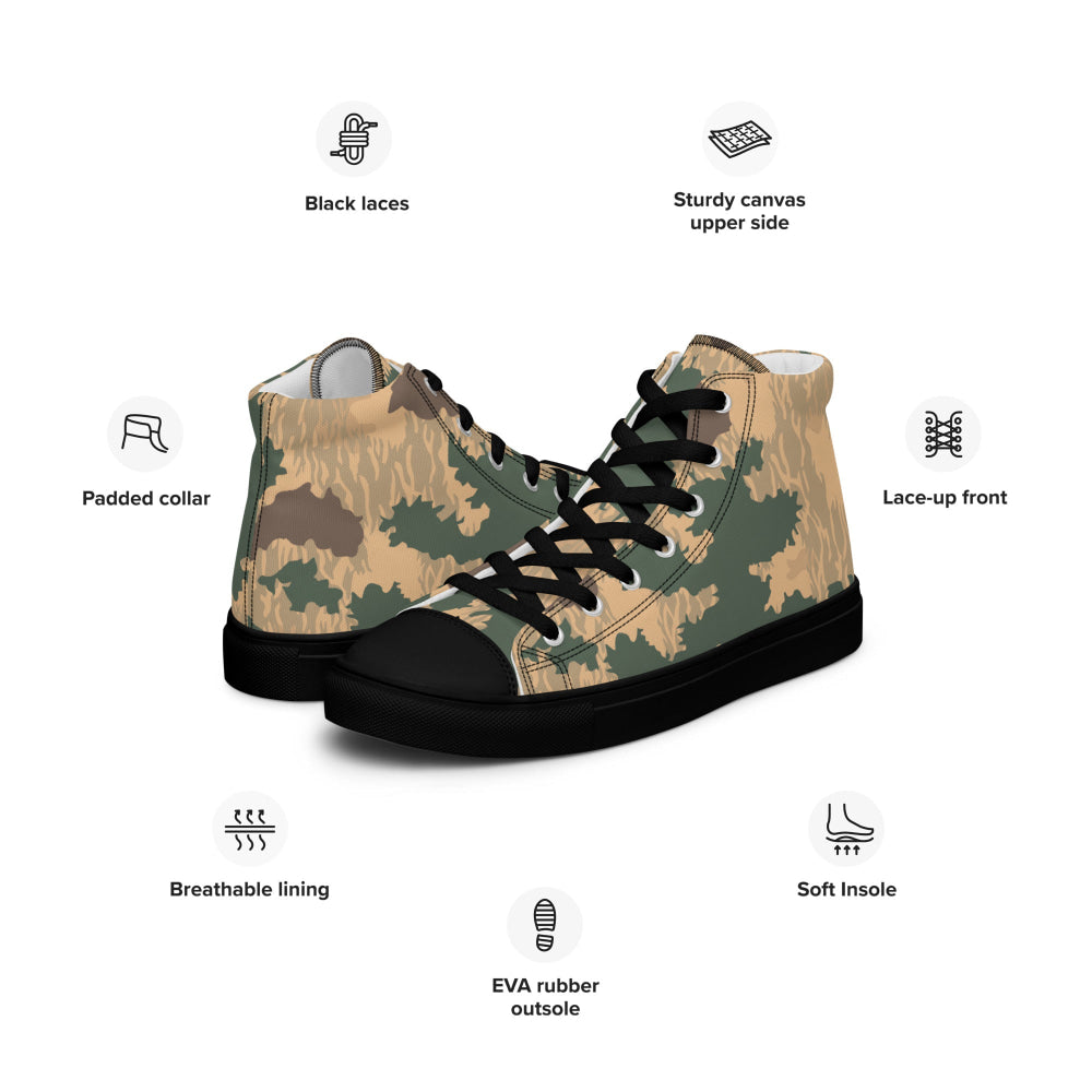 African Pinwheel CAMO Men’s high top canvas shoes - Mens High Top Canvas Shoes