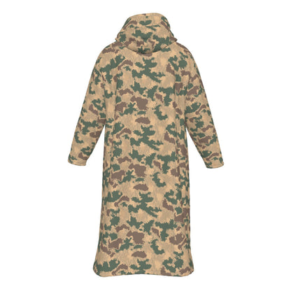 African Pinwheel CAMO Men’s Sherpa Zip Up Long Coat - Mens