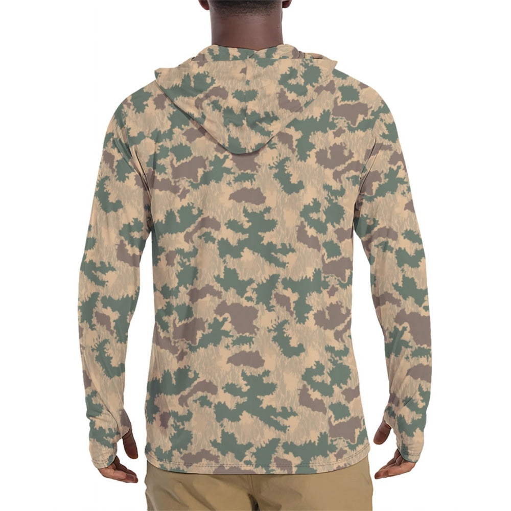 African Pinwheel CAMO Men’s Sunscreen Sports Hoodie With Thumb Holes - Mens