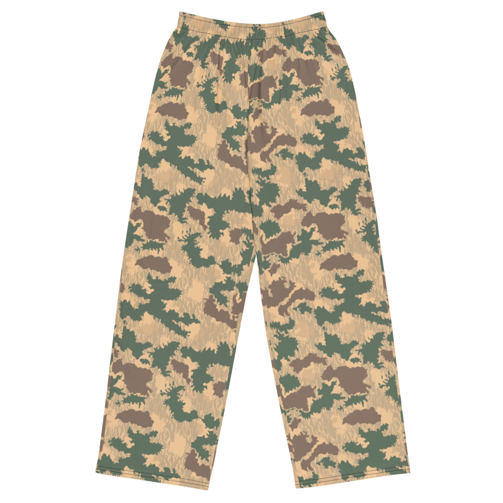 African Pinwheel CAMO unisex wide-leg pants - 2XS - Unisex Wide-Leg Pants