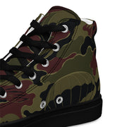 Airborne Maroon Drop CAMO Mens High-Top Canvas Shoes