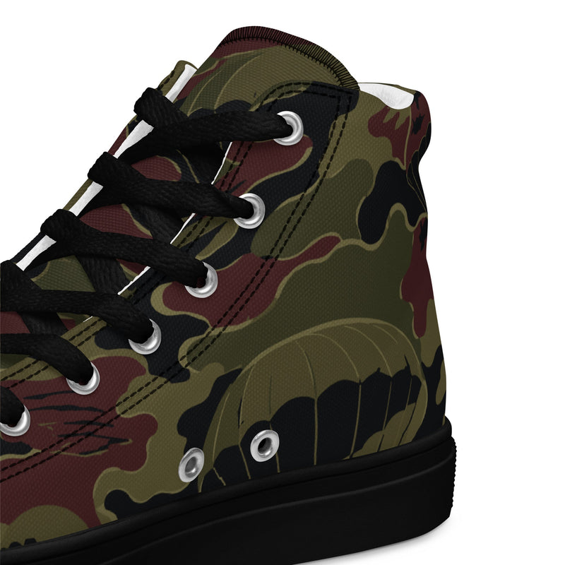 Airborne Maroon Drop CAMO Mens High-Top Canvas Shoes