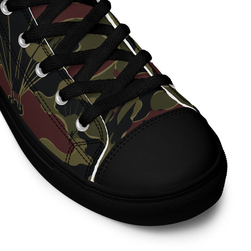 Airborne Maroon Drop CAMO Mens High-Top Canvas Shoes