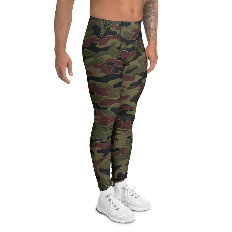 Airborne Maroon Drop CAMO Mens Leggings - Men