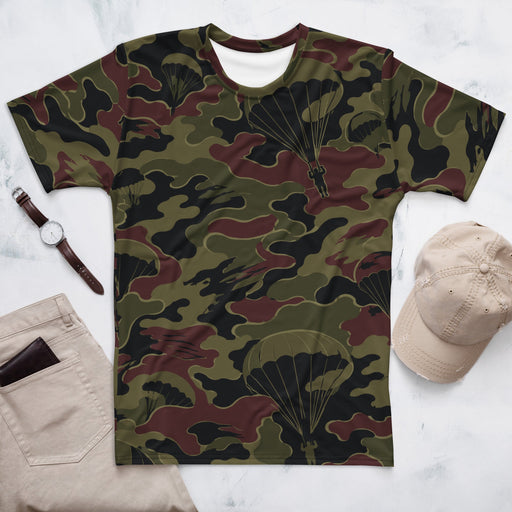 Airborne Maroon Drop CAMO Mens T-Shirt - XS - Shirt - Tee