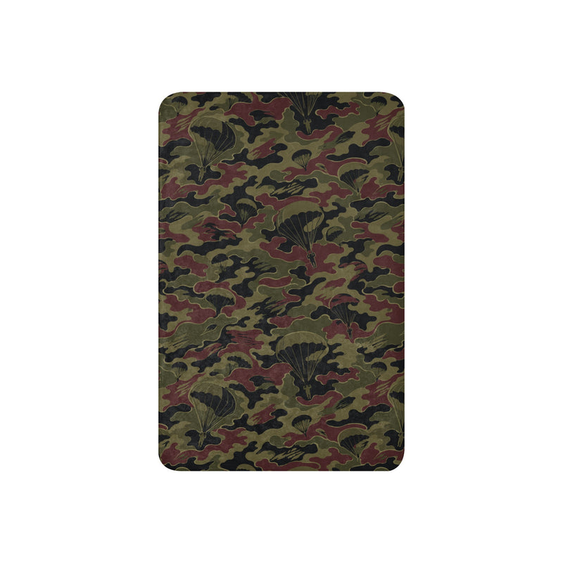 Airborne Maroon Drop CAMO Sherpa Blanket