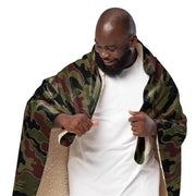 Airborne Maroon Drop CAMO Sherpa Blanket