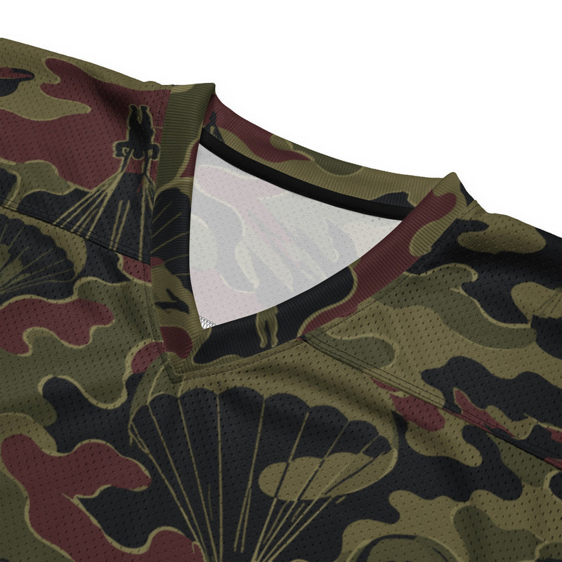 Airborne Maroon Drop CAMO Unisex American Football Jersey