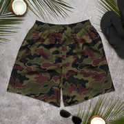 Airborne Maroon Drop CAMO Unisex Athletic Long Shorts