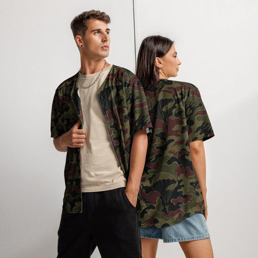 Airborne Maroon Drop CAMO Unisex Baseball Jersey - 2XS