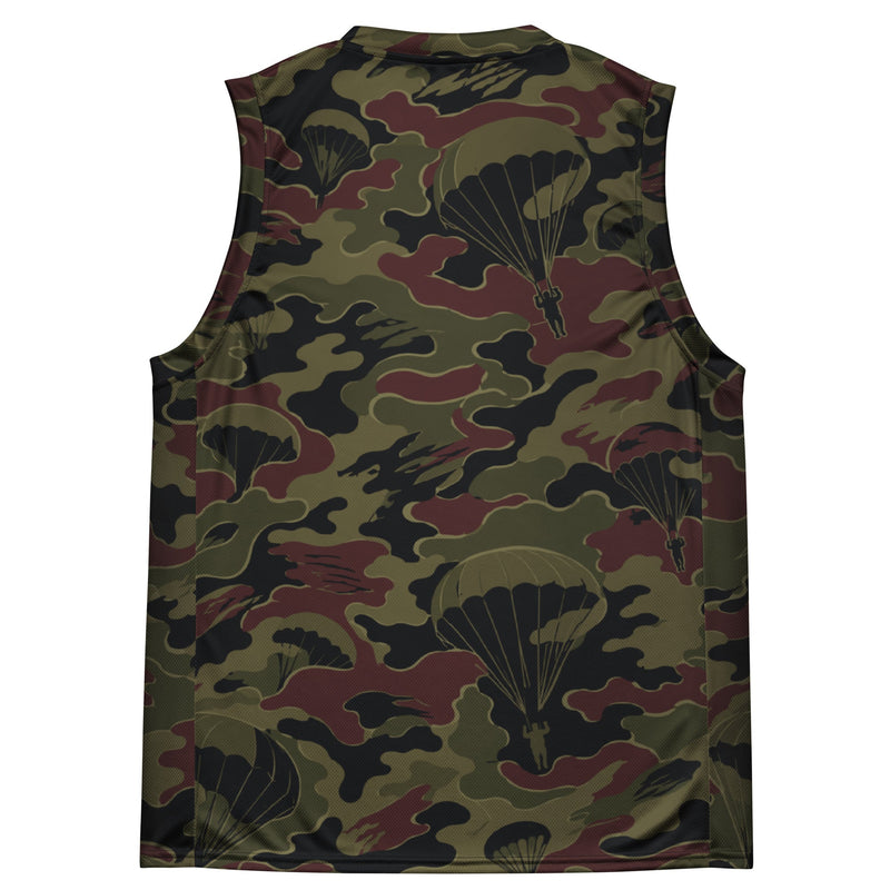 Airborne Maroon Drop CAMO Unisex Basketball Jersey