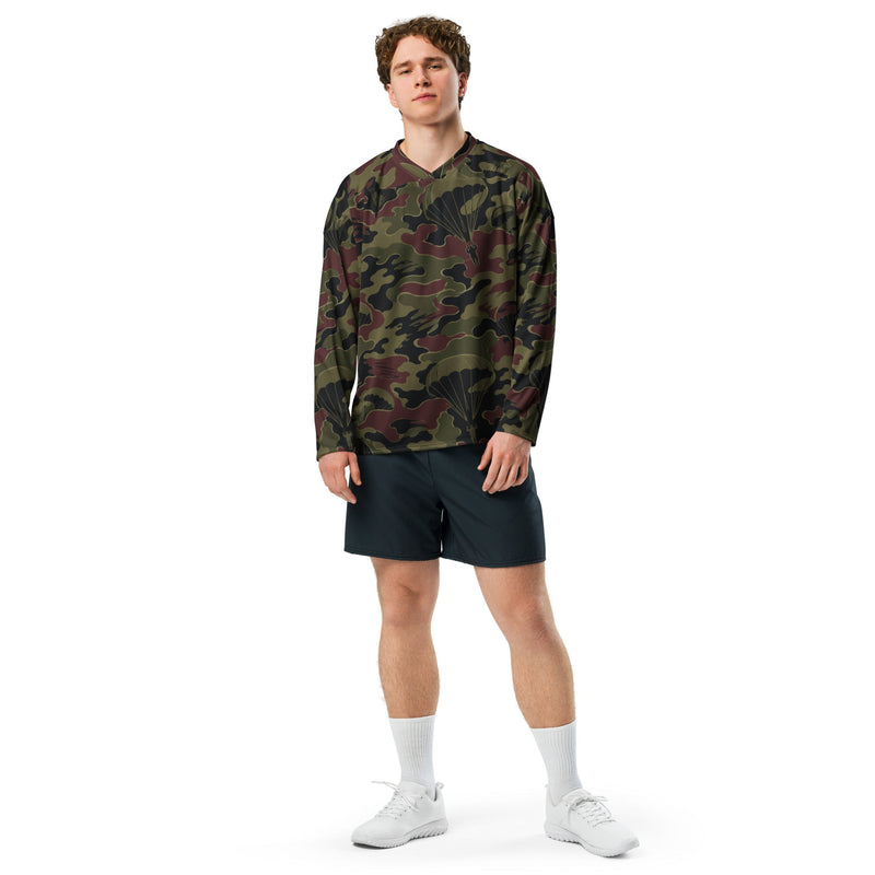 Airborne Maroon Drop CAMO Unisex Hockey Fan Jersey