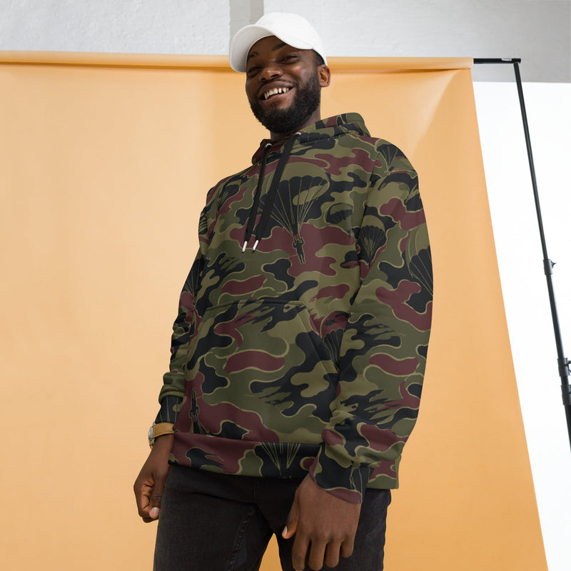 Airborne Maroon Drop CAMO Unisex Hoodie
