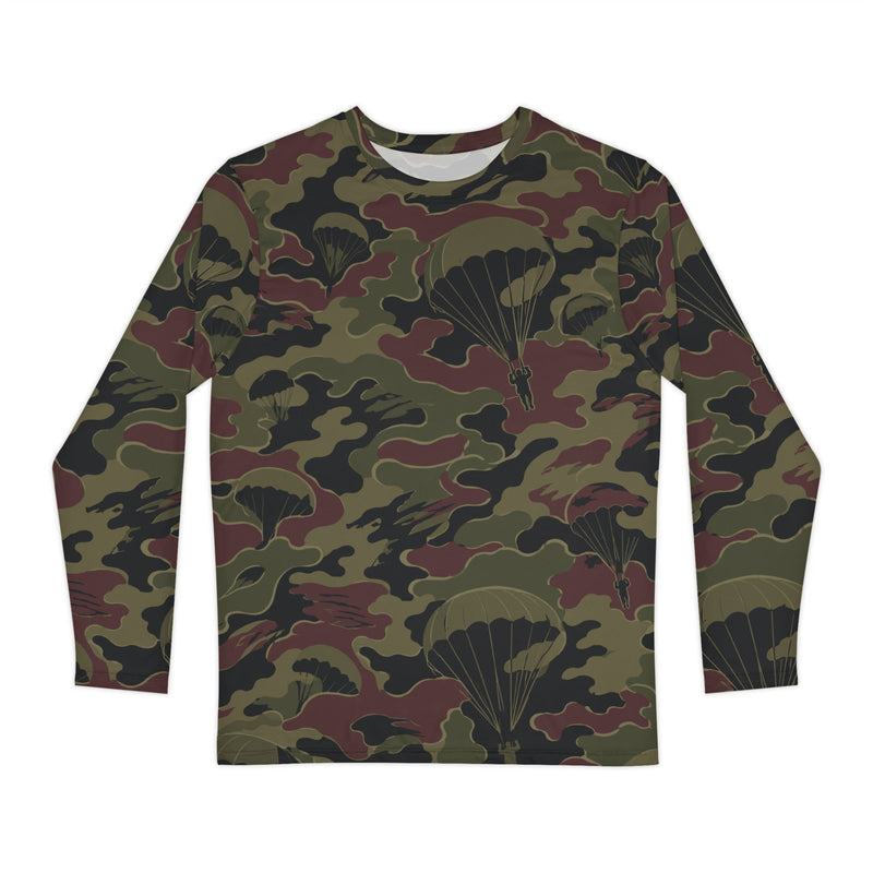 Airborne Maroon Drop CAMO Unisex Long-Sleeve Shirt - XS