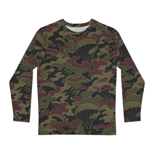 Airborne Maroon Drop CAMO Unisex Long-Sleeve Shirt - XS