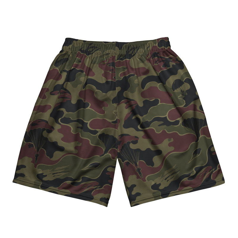 Airborne Maroon Drop CAMO Unisex Mesh Shorts