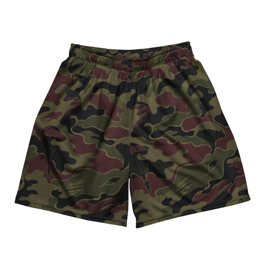 Airborne Maroon Drop CAMO Unisex Mesh Shorts - 2XS