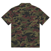 Airborne Maroon Drop CAMO Unisex Short-Sleeve Button Shirt - Button-Up