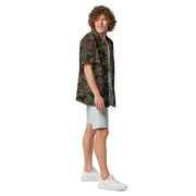 Airborne Maroon Drop CAMO Unisex Short-Sleeve Button Shirt - Button-Up