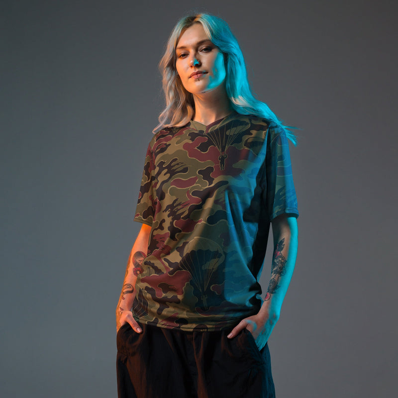 Airborne Maroon Drop CAMO Unisex Sports Jersey