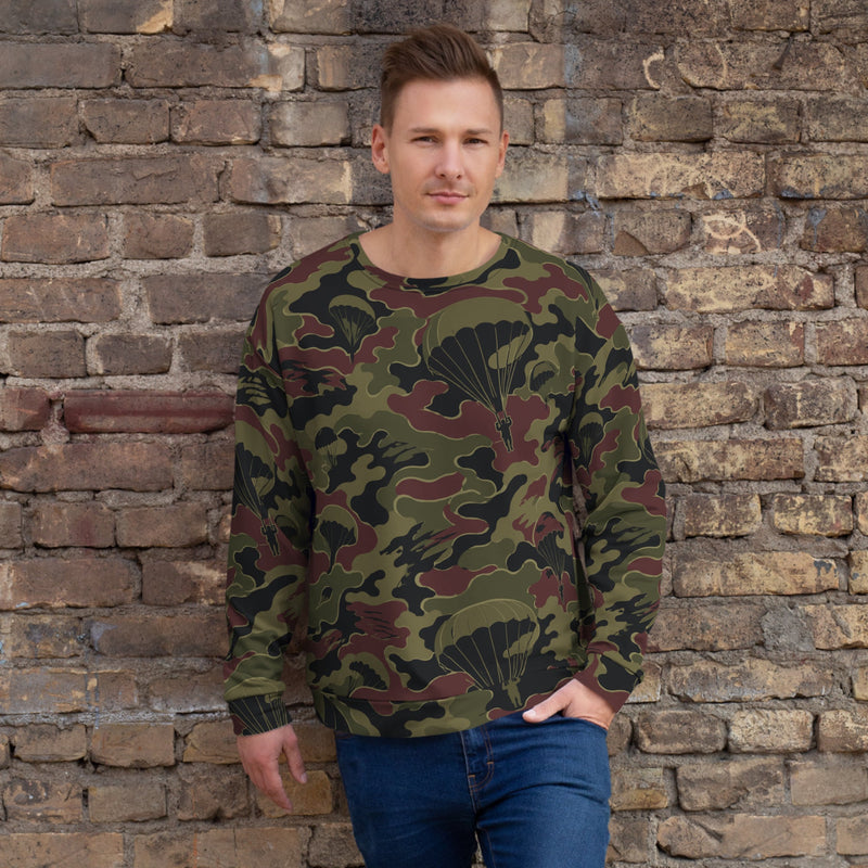 Airborne Maroon Drop CAMO Unisex Sweatshirt - 2XS