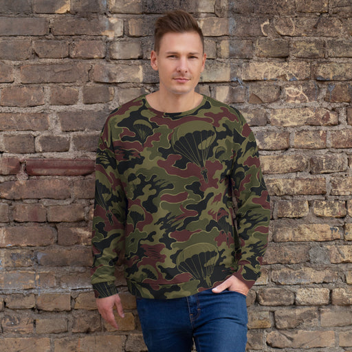 Airborne Maroon Drop CAMO Unisex Sweatshirt - 2XS